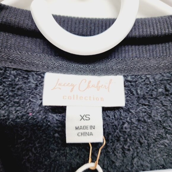 Lacey Chabert Collection Womens Black Fuzzy Open Cardigan With Pockets Size XS - Picture 3 of 11